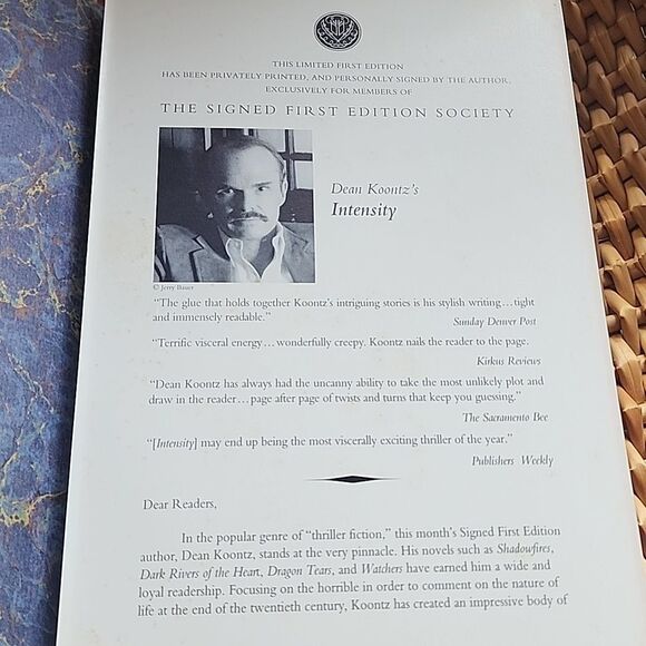 Dean Koontz Signed 1st Edition Society 'Intensity' Leather Bound - Picture 9 of 9